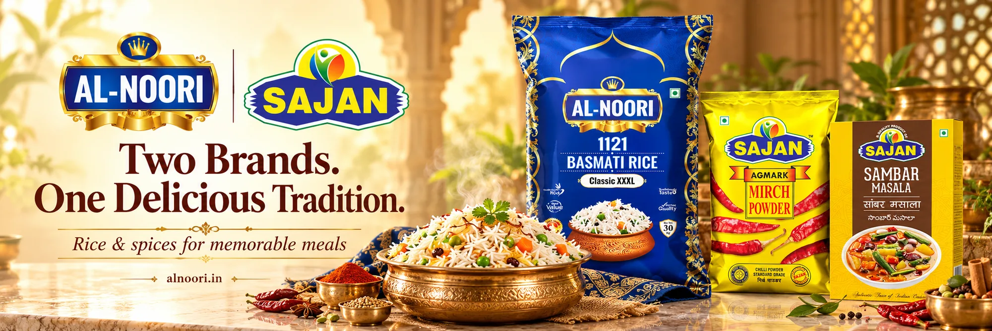 AL-NOORI and SAJAN: Two brands. One delicious tradition.