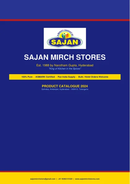 Cover of the SAJAN spices catalogue